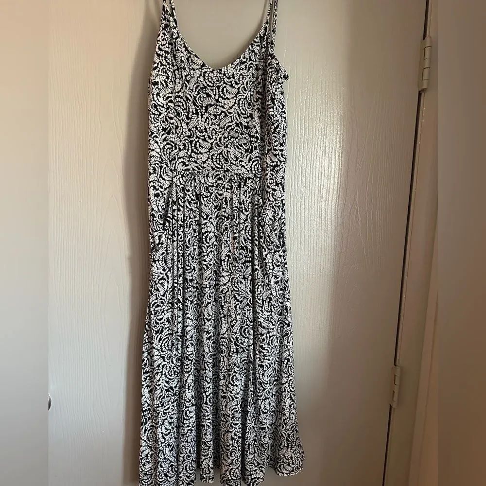 Ann Taylor Loft Jersey Dress Pockets Adjustable Straps